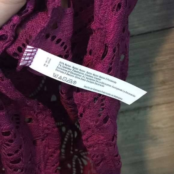 NWOT FREE PEOPLE • Purple Lace undershirt SMALL - Picture 3 of 5